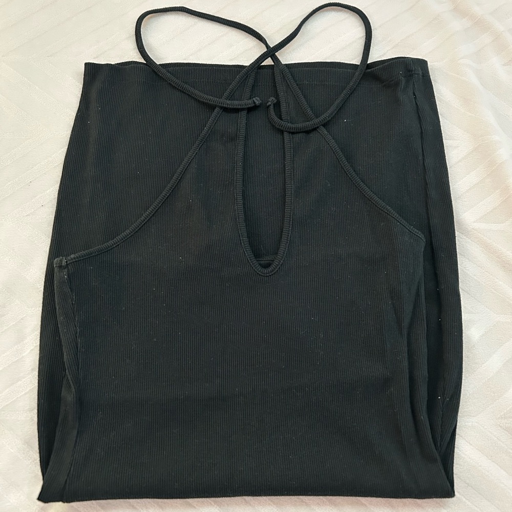 Black Halter Top Midi Dress